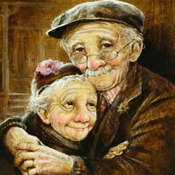 Loving Old Couple Paint by Diamonds