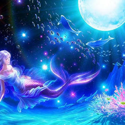 Magical Mermaid & Fish Paint by Diamonds