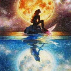 Mermaid & Full Moon Paint by Diamonds