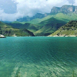 Mountains, Clouds and Lake Diamond Painting