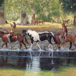 Native Americans & Horses Diamond Painting