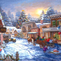 Old Fashioned Christmas Town Diamond Painting