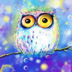 Owl with Big Yellow Eyes Diamond Painting