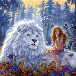 Lion & Fairy Paint by Diamonds