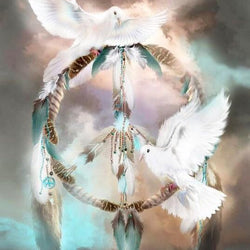 Pigeons Dream Catcher Diamond Painting Kit