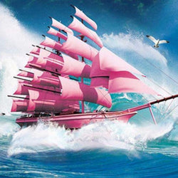 Pink Ship Diamond Painting Kit