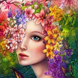 Pretty Girl with Flowers Diamond Painting