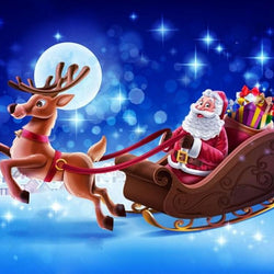 Santa Claus Sitting In Sleigh Diamond Painting