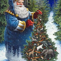 Santa's Christmas Tree Paint by Diamonds