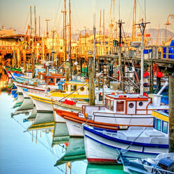 Seaside Boats- Painting with Diamond