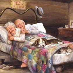 Sleeping Old Couple Paint by Diamonds