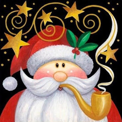 Smoker Santa Christmas Card Diamond Painting
