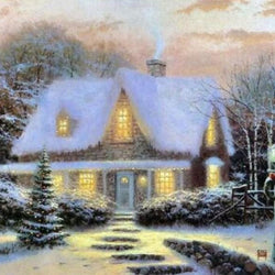 Snow Cottage Paint by Diamonds