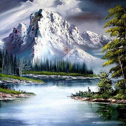 Snowy Mountain & Lake Diamond Painting Kit