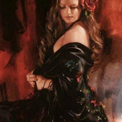 Stunning Beauty in Black Diamond Painting Kit