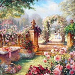 Flowers Garden Paint by Diamonds
