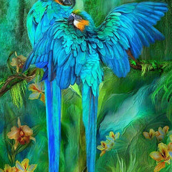 Blue Parrots Paint by Diamonds