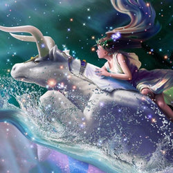 Taurus Zodiac Paint with Diamonds