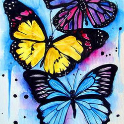 Colorful Butterflies Paint by Diamonds