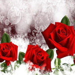 Three Red Roses Paint by Diamonds