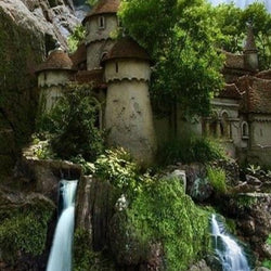 Waterfall & Castle in Oregon Paint by Diamonds