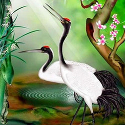 Whooping Crane Pair Diamond Painting Kit