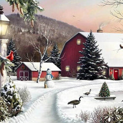 Winter View & Christmas Painting