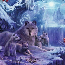 Winter Wolves Family Paint by Diamonds